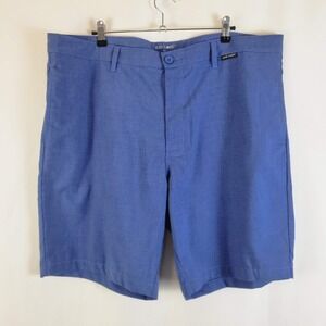 Black Clover 'Live Lucky' Mens Golf Shorts Blue Heathered Stretch Size 40